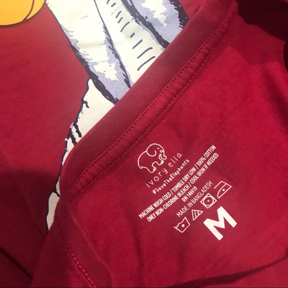 IVORY ELLA Elephant Graphic Long Sleeve Tee Shirt Sz Medium - Picture 3 of 8